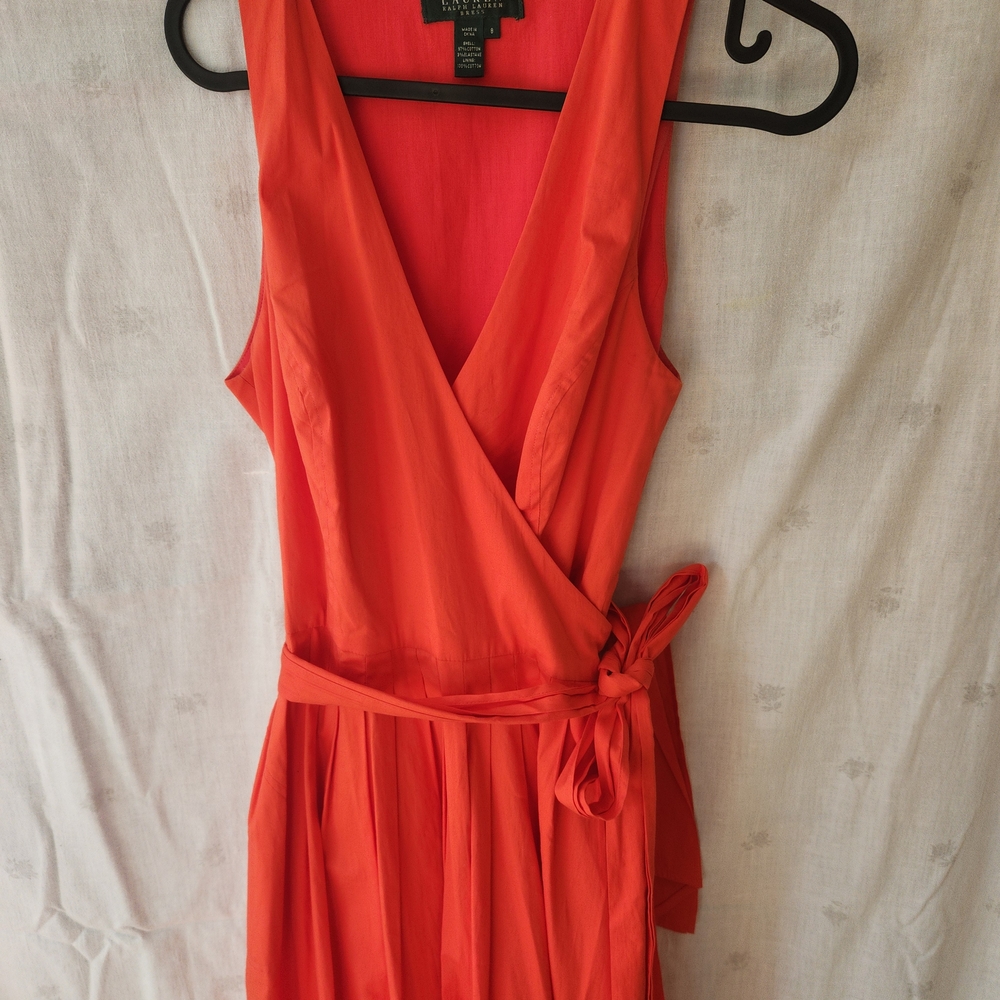Lauren Ralph Lauren Orange Midi Dress